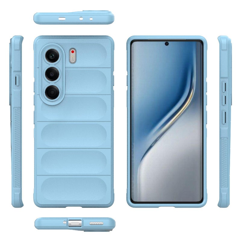 For Tecno Camon 40 Pro 5G Global Magic Shield TPU + Flannel Phone Case(Light Blue) - Image 2